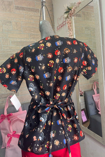 Modelo Nelida, filipina estampada y pantalon liso, tallas XS a 5XL