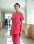 Scrub Quirúrgico de Maternidad  Modelo Dulce espera. tallas XS a 5XL Rosa Chicle